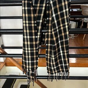 Plaid Black and Tan Men's Scarf